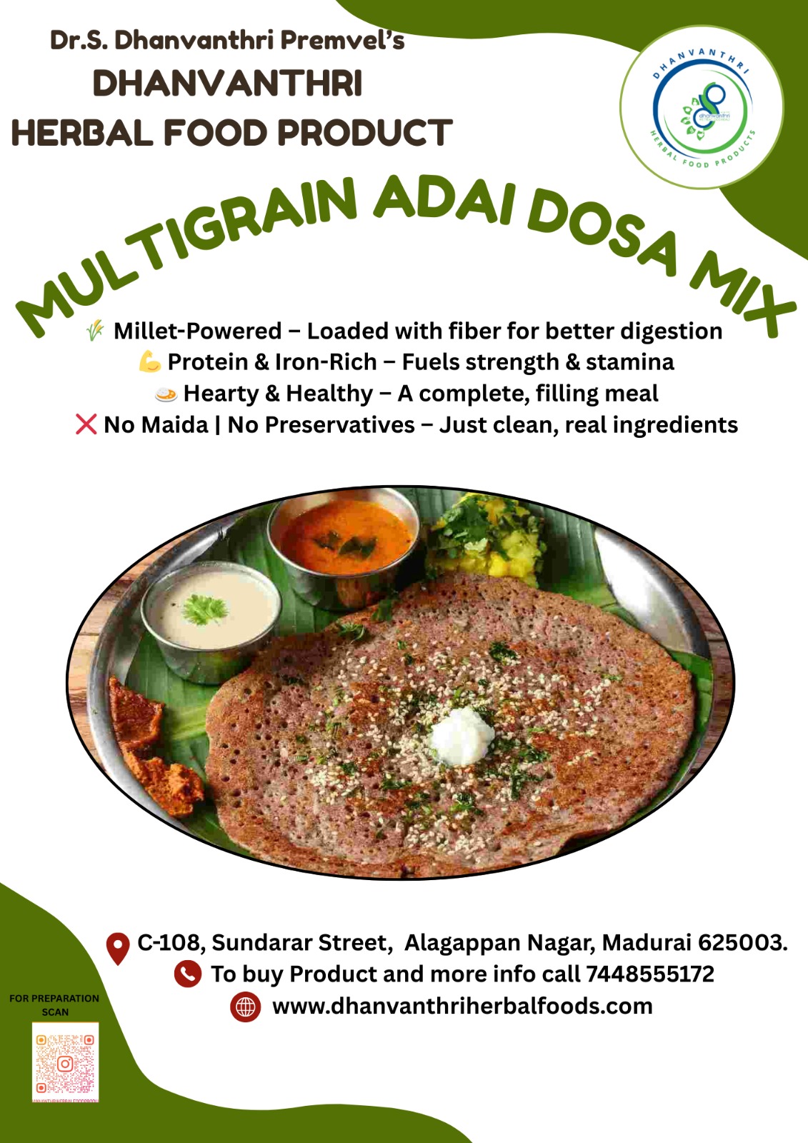 Dhanvanthri Millet Adai Mix